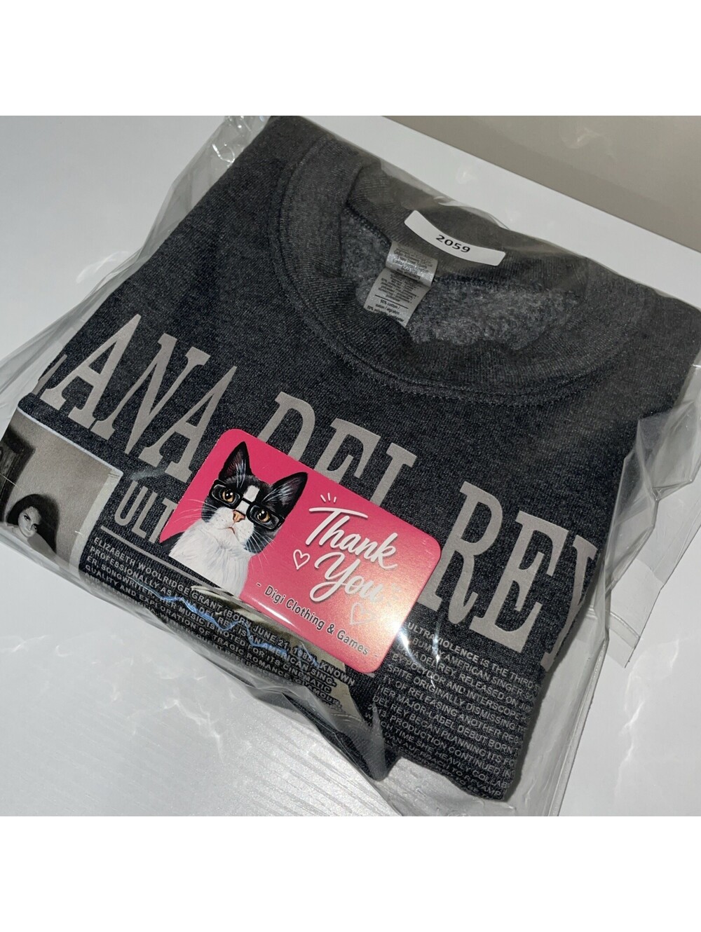 Lana Del Rey Ultraviolence Album Gray Gildan Crewneck Sweatshirt Men’s Size M - Picture 5 of 9